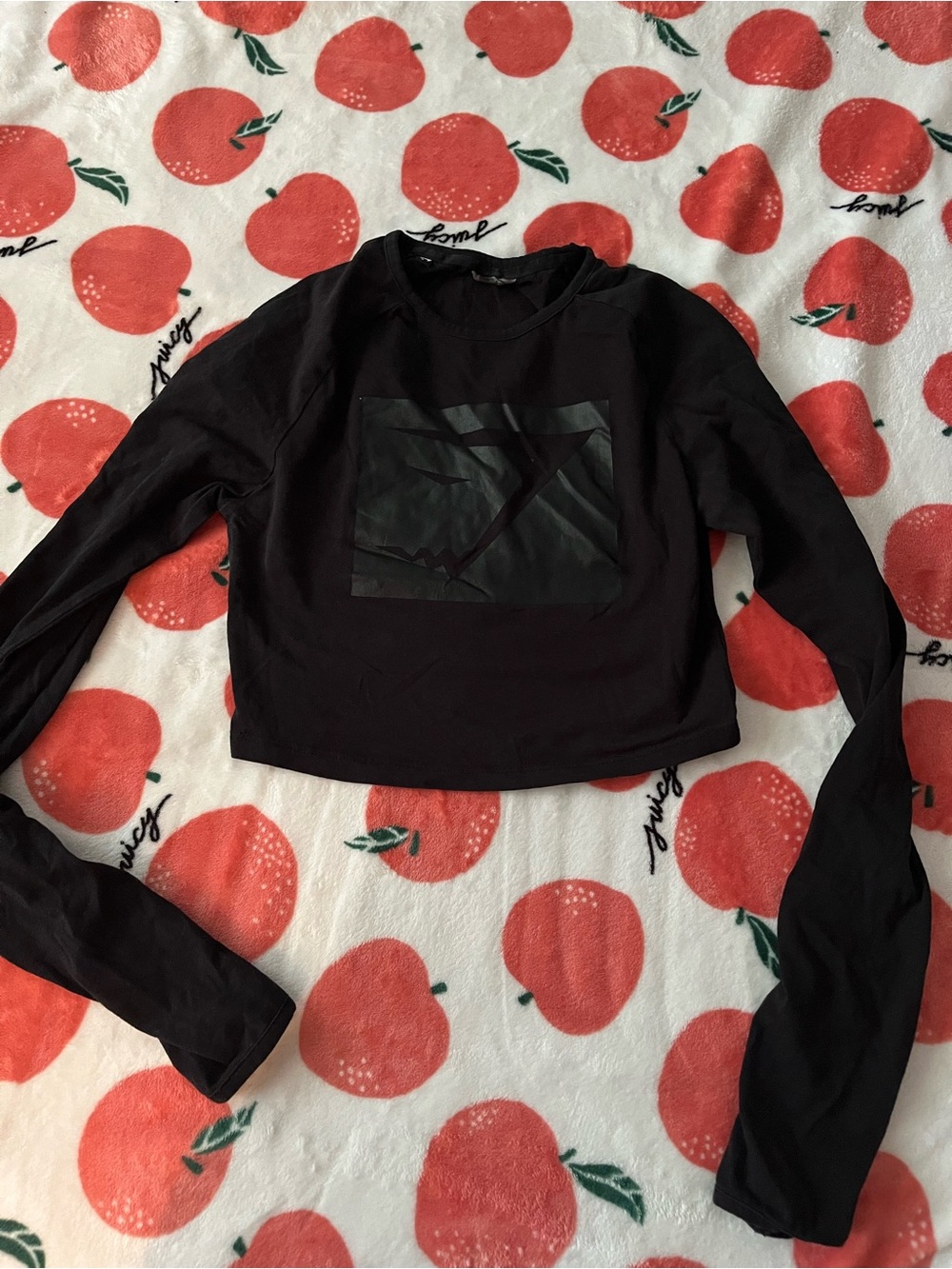 Gymshark Black Cropped Long-Sleeve Top